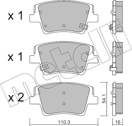Тормозные колодки Metelli. Артикул 22-1284-0