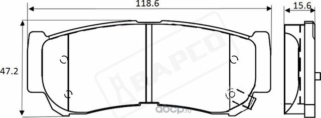 Колодки тормозные дисковые зад. HYUNDAI H-1 / STAREX 01-07 H-1 Box 2. (Bapco) Bapco. Артикул BP0610