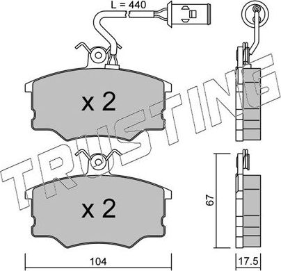 Тормозные колодки Trusting передние для Alfa Romeo 164 I 1987-1989. Артикул 055.1