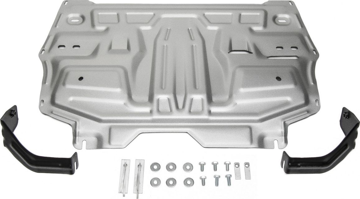 Защита алюминиевая Rival для картера и КПП Skoda Fabia II 2007-2014. Артикул 333.5842.1