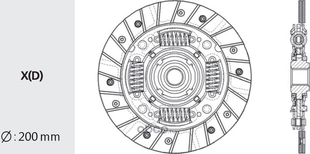 Диск сцепления NISSAN Note (E11),Tiida (C11),Qashqai (J10E) (1.6) (200мм) VALEO Valeo. Артикул NS68