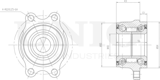 Ступица колеса с интегрированным подшипником (Unio). Артикул HUB-20251