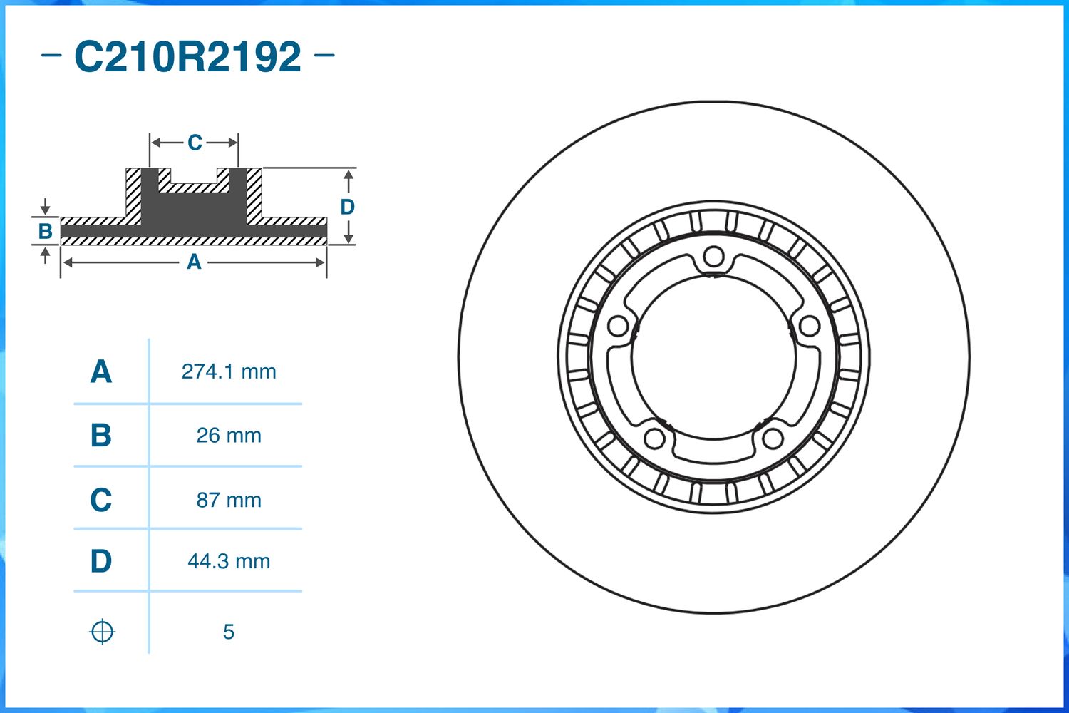 Диск тормозной передний (Cworks). Артикул C210R2192