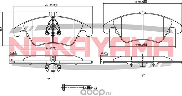 Колодки тормозные дисковые перед. MB C CLASS C 280/C 280 4-matic/C 320 CDI/C 320 (Nakayama). Артикул HP8647NY