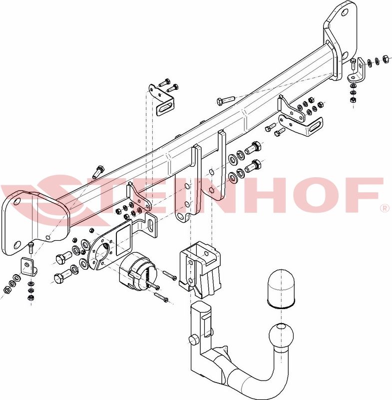 Фаркоп Steinhof для BMW 5 F10, F11 2010-2016 (вкл. M-Sport). Быстросъемный крюк. Артикул B-065