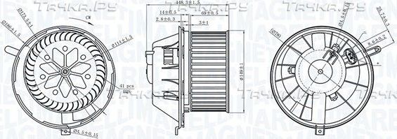 Вентилятор, мотор печки (отопителя) салона Magneti Marelli для Audi S3 II (8P) 2006-2013. Артикул 069412229010