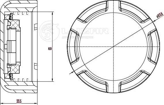крышка (пробка) расширительного бачка LUZAR для а/м Scania 5 (P,G,R,T-series) (0 Luzar (полимерный материал). Артикул LL 2801