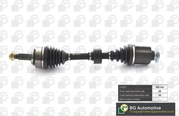 Полуось (привод в сборе, приводной вал) BGA. Артикул DS2519R