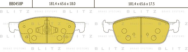 Колодки тормозные дисковые передние Ford Kuga/Tourneo Connect 2013 (Blitz). Артикул BB0458P