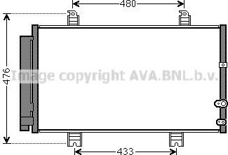 Радиатор кондиционера (конденсатор) AVA (алюминий). Артикул TO5662D