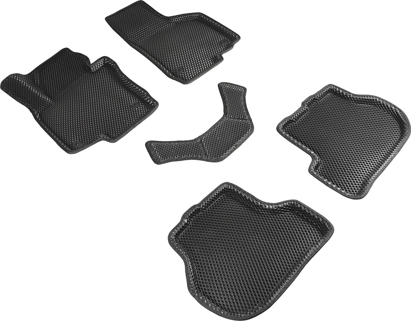 Коврики Seintex 3D EVA ромб для салона Skoda Octavia A5 2008-2013 ЧЕРНЫЕ. Артикул 95236