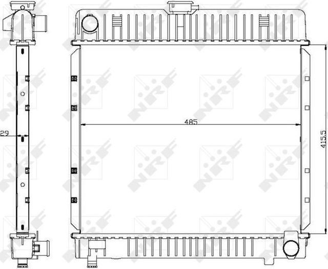 Радиатор охлаждения двигателя NRF EASY FIT для Mercedes-Benz W123 1976-1985. Артикул 504250