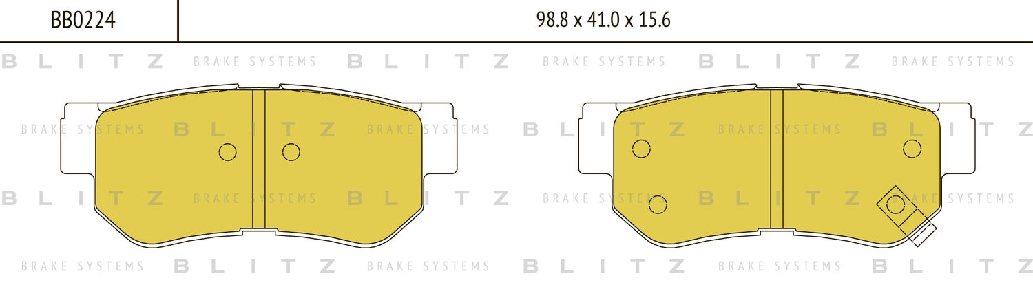 Колодки тормозные дисковые | зад | (Blitz) Blitz. Артикул BB0224