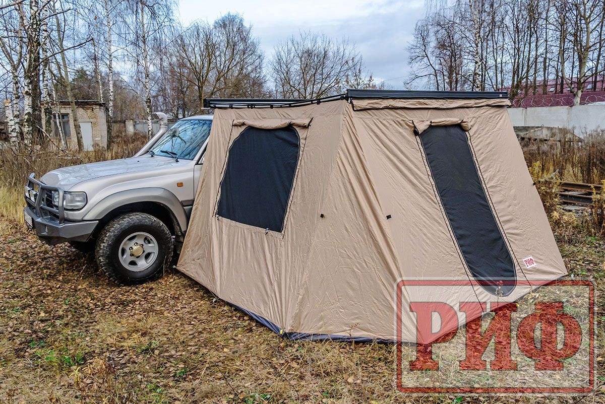 Стенки РИФ к автомобильной маркизе 2.5Х2.5 м полуавтомат (винил) темно-серая. Артикул RIFAN5306-2525V