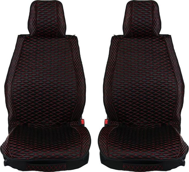 Накидки Seintex каркасные Ultra со вставкой с рисунком ромб на сидения, цвет Черно-красный. Артикул 317850