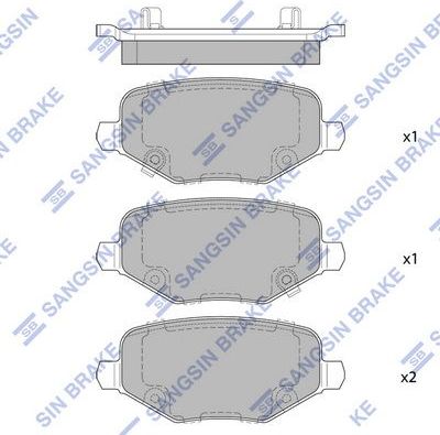 Тормозные колодки Sangsin Hi-Q передние для Chrysler Grand Voyager V 2011-2026. Артикул SP4079