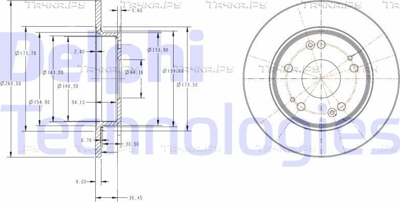 Тормозной диск Delphi. Артикул BG4118C