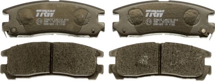 Тормозные колодки TRW COTEC задние для Mitsubishi 3000 GT I 1990-1992. Артикул GDB1023
