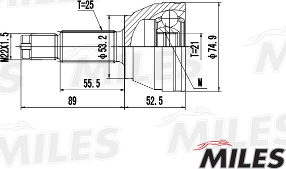 Шрус наружный (граната) Miles для Ford Focus I 1998-2004. Артикул GA20111