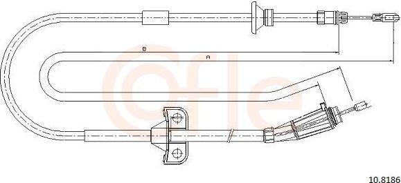 Трос ручника (тросик ручного тормоза) Cofle. Артикул 92.10.8186