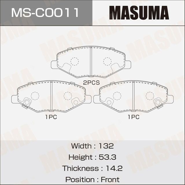 Колодки дисковые MASUMA, PN0503 front (1/12) Masuma. Артикул MSC0011