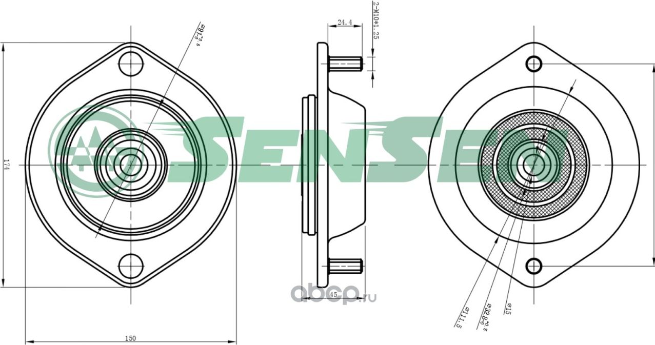 ОПОРА СТОЙКИ АМОРТИЗАТОРА MITSUBISHI COLT MK IV (CA_A) (Sensen). Артикул M61213