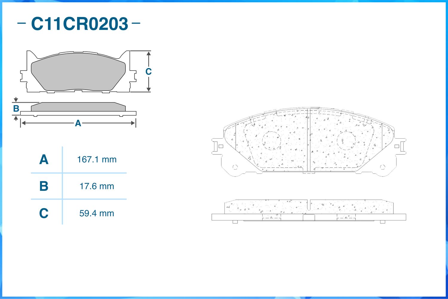 Колодки тормозные передние (Low Metallic) (Cworks). Артикул C11CR0203
