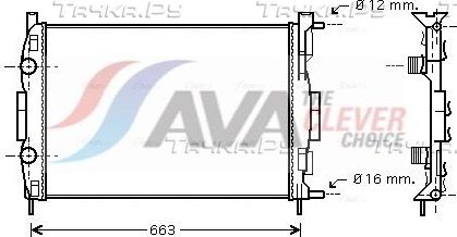 Радиатор охлаждения двигателя AVA для Renault Megane II 2002-2010. Артикул RTA2308