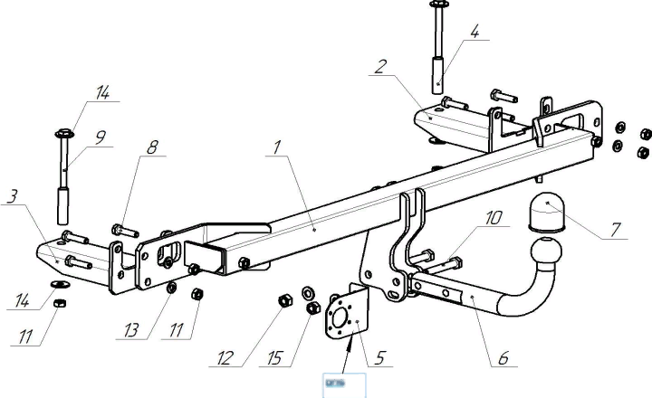 Фаркоп Oris (ранее Bosal) для Lada Vesta (вкл. Cross) 2022-2026. Артикул 1242-A