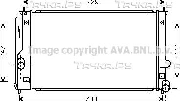 Радиатор охлаждения двигателя AVA для Toyota Celica VII (T230) 1999-2005. Артикул TO2295
