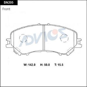 Тормозные колодки Advics для Nissan X-Trail T32 2013-2025. Артикул SN205