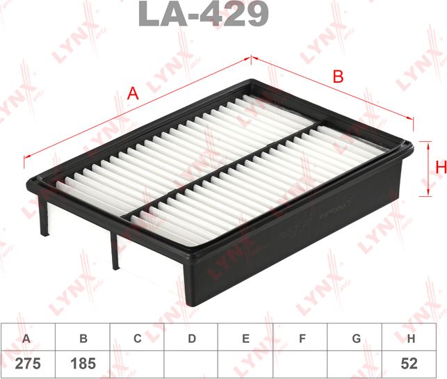 Воздушный фильтр LYNXauto. Артикул LA-429