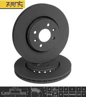Тормозной диск Zentparts. Артикул Z06256