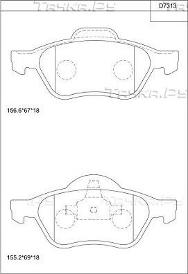 Тормозные колодки Asimco передние для Renault Laguna II 2001-2007. Артикул KD7313