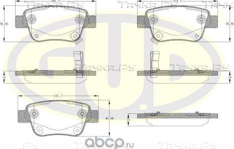Тормозные колодки G.U.D.. Артикул GBP104702