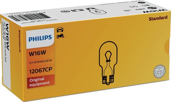 W16W 12V-16W (W2,1x9,5d) Philips. Артикул 12067CP