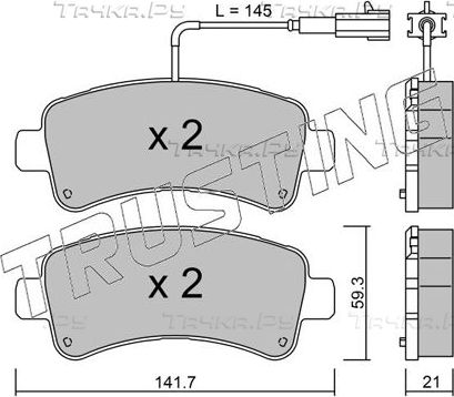 Тормозные колодки Trusting задние для Peugeot Boxer III 2015-2026. Артикул 1057.0