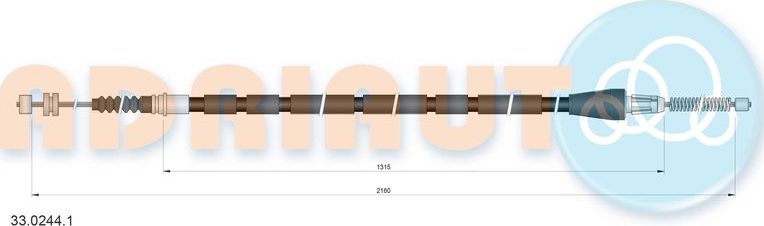 Трос ручника (тросик ручного тормоза) Adriauto. Артикул 33.0244.1