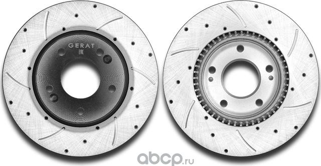 Диск тормозной перфорированный вентилируемый DSKF067W (Gerat). Артикул DSKF067W