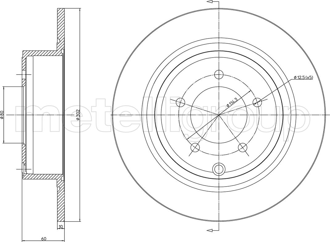 Тормозной диск Metelli. Артикул 23-1223C
