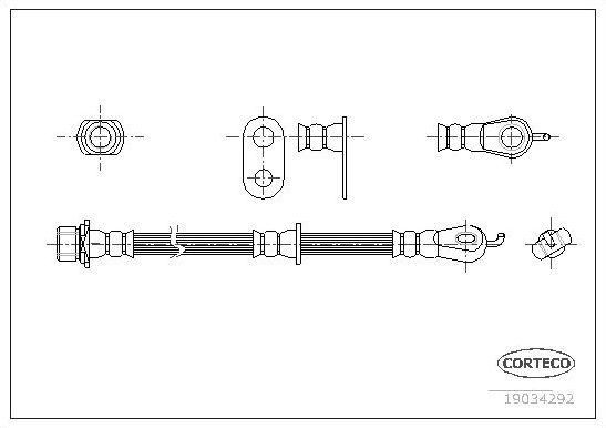 Тормозной шланг Corteco передний левый для Citroen C1 I 2005-2014. Артикул 19034292
