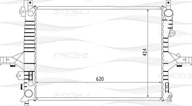 Радиатор VOLVO S60/S80/XC70 97- 2.0-2.5/2.0-2.9/2.4-2.5 AT охлаждения (Free-Z). Артикул KK0214