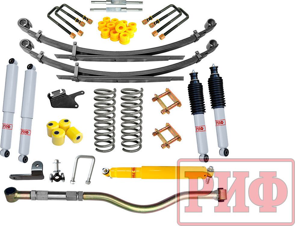 Лифт-комплект РИФ газовый мягкий для УАЗ Patriot 2005-2026, лифт 30 мм. Артикул RIF-Patr-A-G