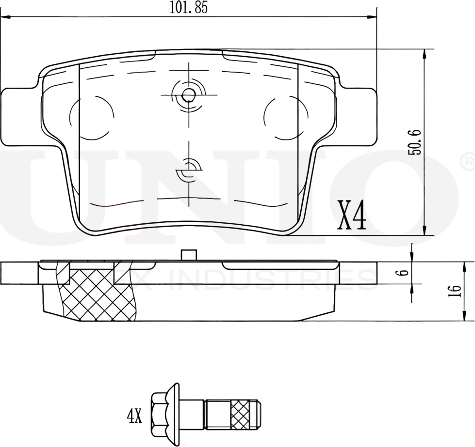 Колодки тормозные дисковые, комплект (Unio). Артикул BRP-20071