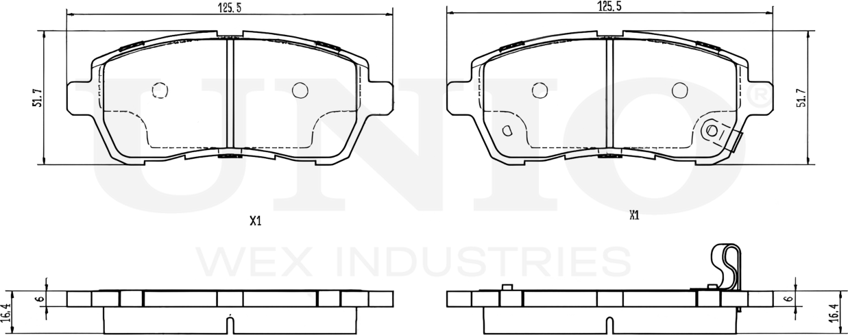 Колодки тормозные дисковые, комплект (Unio). Артикул BRP-20059