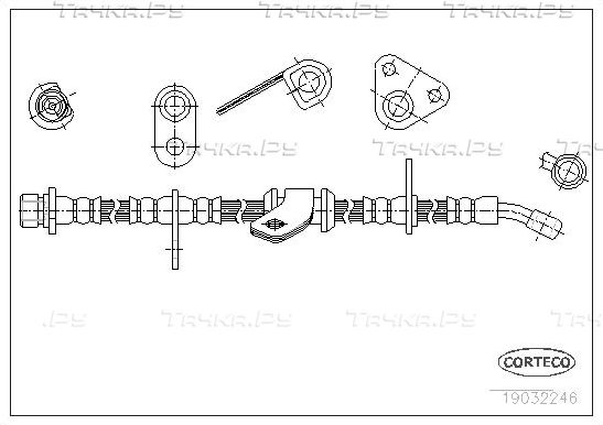 Тормозной шланг Corteco передний правый для Honda Civic IV 1987-1995. Артикул 19032246