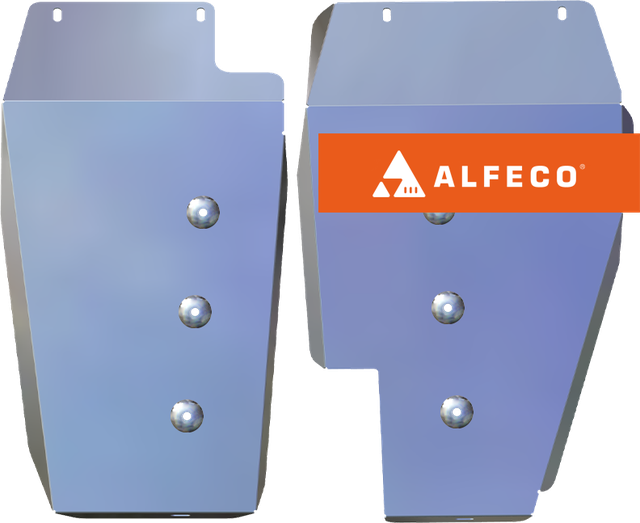 Защита алюминиевая Alfeco (4 мм) для топливных баков (2 части) Jetour T2 FWD 2024-2026. Артикул ALF.70.06 AL4