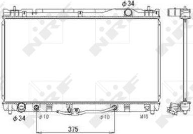 Радиатор охлаждения двигателя NRF (алюминий). Артикул 53588