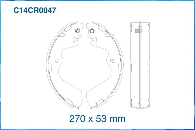 Колодки тормозные задние барабанные (Cworks). Артикул C14CR0047