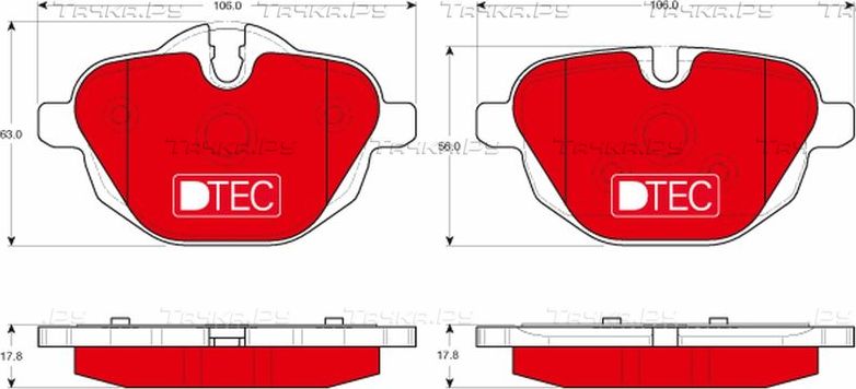 Тормозные колодки TRW DTEC COTEC задние для BMW i8 I 2014-2020. Артикул GDB1840DTE